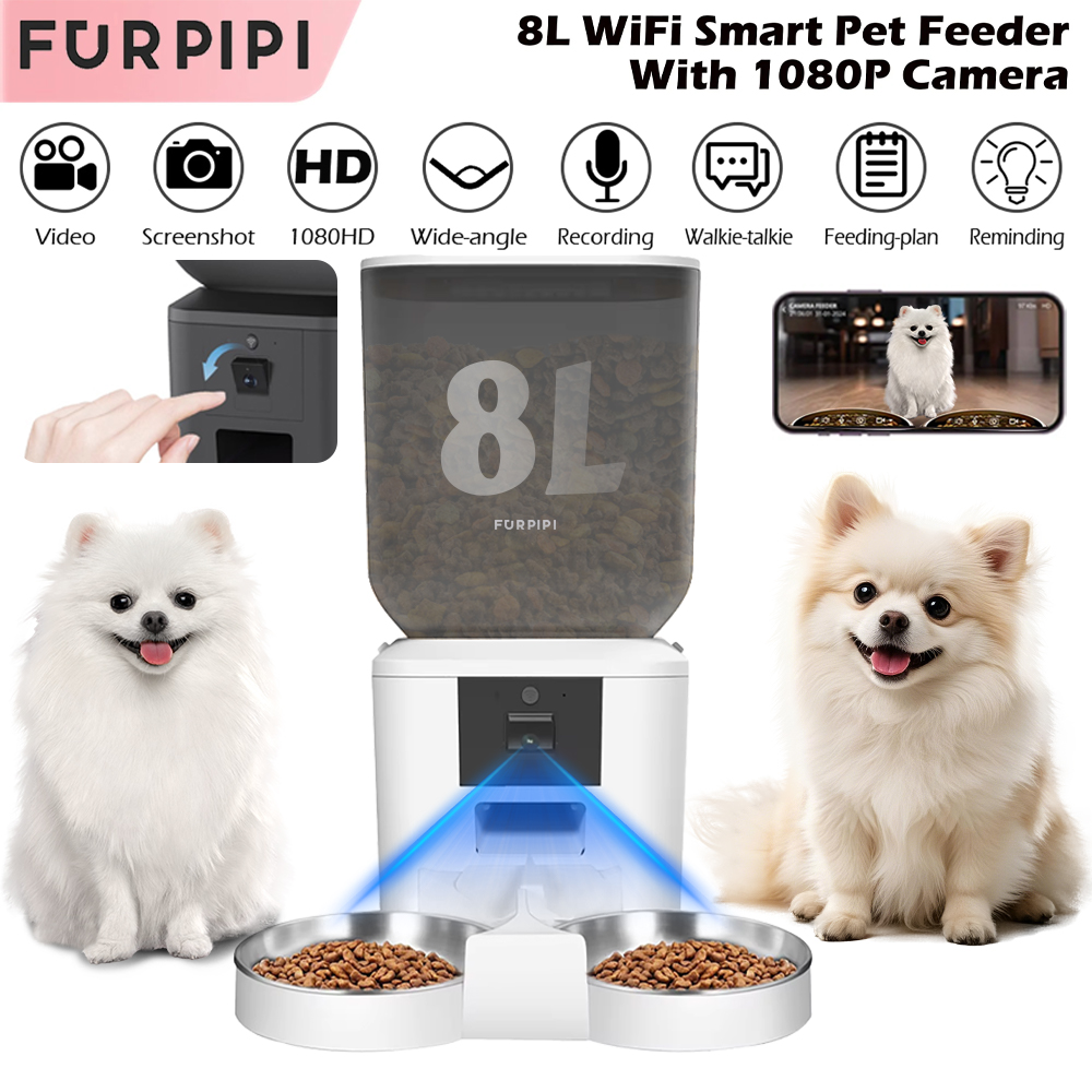 Kitchen Appliances Video - Automatische kattenvoeder met 8L capaciteit, 1080P
